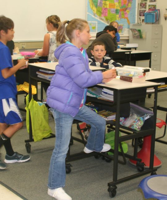 Применение столов для работы стоя в американской школе