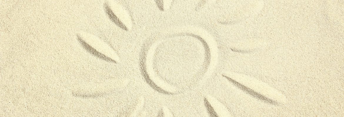 drawing on the sand by the sea travel background